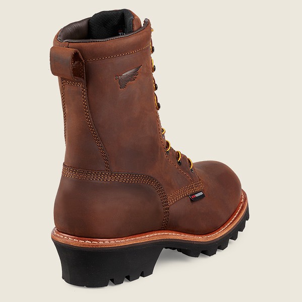 Red Wing Safety Boots Brown - Mens Loggermax - 9-inch Insulated Waterproof Toe - 2063-ADBXJ